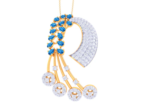 레이디 다이아몬드 펜던트의 3D 인쇄용 Cad 주얼리 디자인 3D 모델