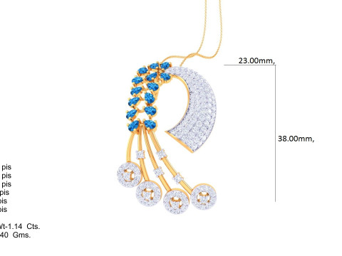 3D Printable Cad jewelry design of Lady diamond Pendant 3D Модель