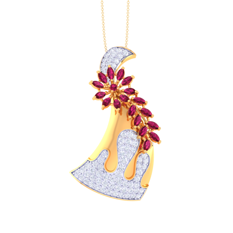 3D Printable Cad jewelry design of Lady diamond Pendant 3D मॉडल .c4d .max .obj .3ds .fbx .stl .blend