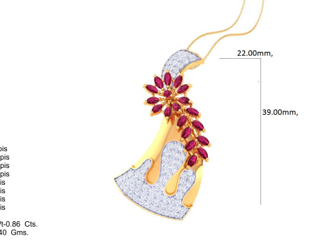 3D Printable Cad jewelry design of Lady diamond Pendant 3D मॉडल