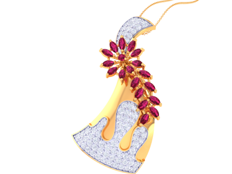 3D Printable Cad jewelry design of Lady diamond Pendant 3D मॉडल
