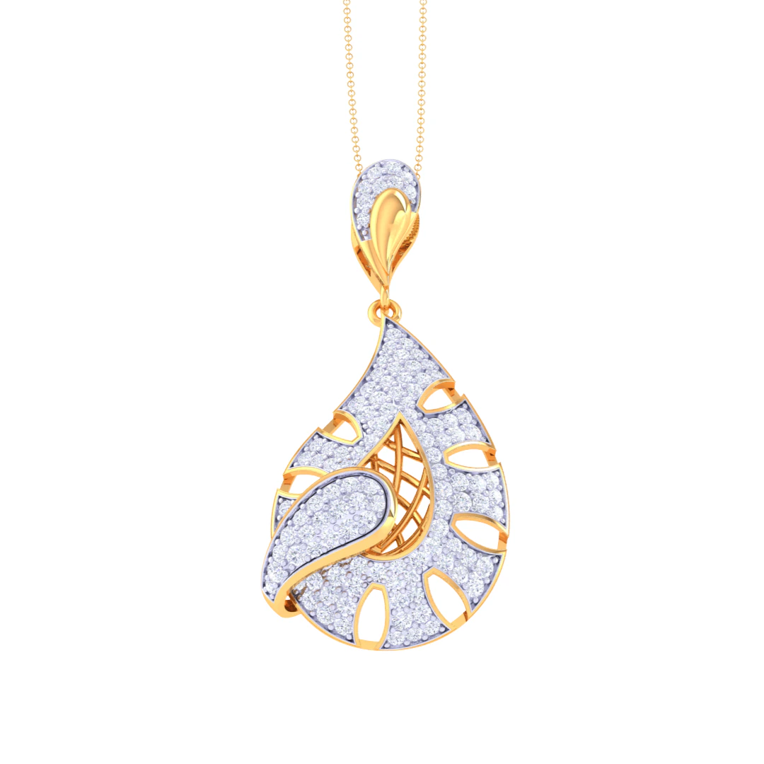 3D Printable Cad jewelry design of Lady diamond Pendant 3D Model .c4d .max .obj .3ds .fbx .stl .blend 