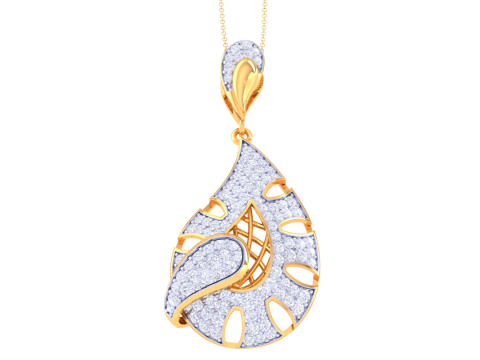3D Printable Cad jewelry design of Lady diamond Pendant Modèle 3D