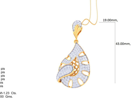 3D Printable Cad jewelry design of Lady diamond Pendant 3D मॉडल