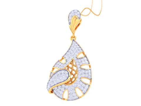 3D Printable Cad jewelry design of Lady diamond Pendant 3D Model