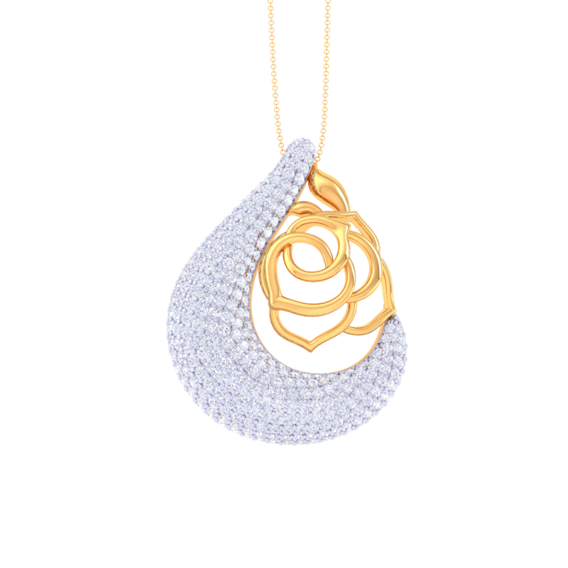 3D Printable Cad jewelry design of Lady diamond Pendant Modèle 3D .c4d .max .obj .3ds .fbx .stl .blend