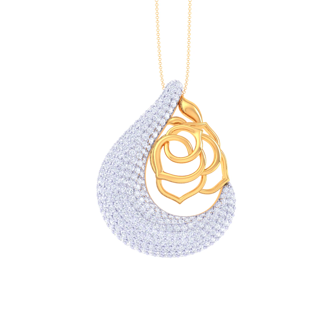 3D Printable Cad jewelry design of Lady diamond Pendant 3D Model .c4d .max .obj .3ds .fbx .stl .blend 