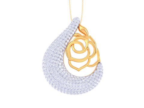 3D Printable Cad jewelry design of Lady diamond Pendant 3D 模型