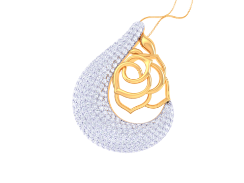 3D Printable Cad jewelry design of Lady diamond Pendant Modèle 3D