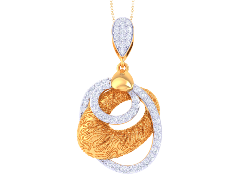 3D Printable Cad jewelry design of Lady diamond Pendant 3D-Modell