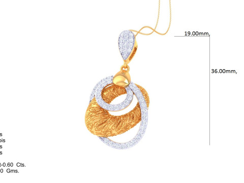 3D Printable Cad jewelry design of Lady diamond Pendant Modelo 3D
