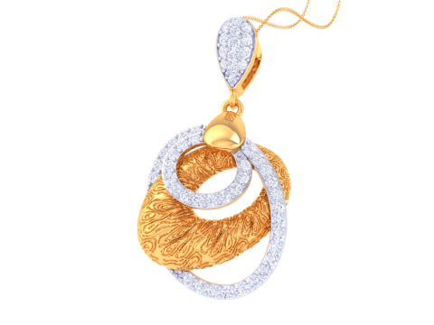 3D Printable Cad jewelry design of Lady diamond Pendant Modelo 3D