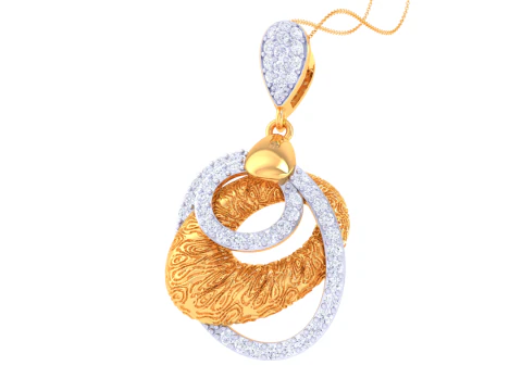 3D Printable Cad jewelry design of Lady diamond Pendant 3D Model