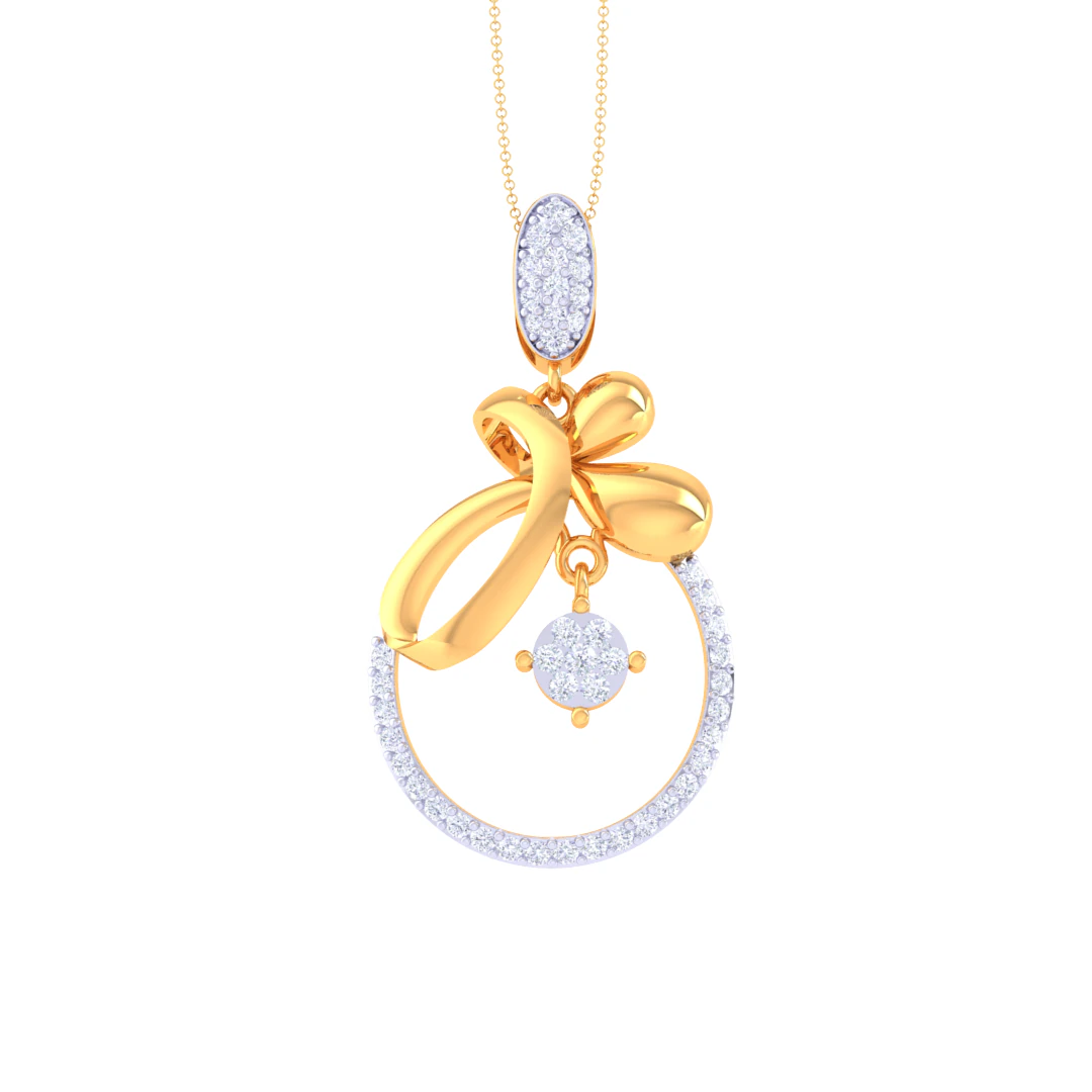 3D Printable Cad jewelry design of Lady diamond Pendant 3D Model .c4d .max .obj .3ds .fbx .stl .blend 
