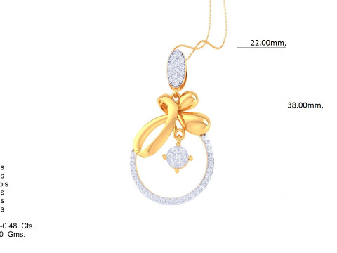 3D Printable Cad jewelry design of Lady diamond Pendant Modelo 3D