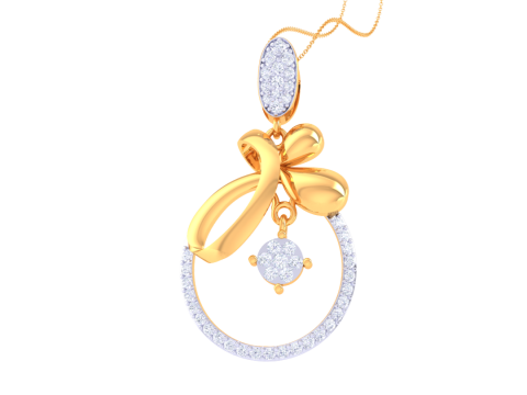 3D Printable Cad jewelry design of Lady diamond Pendant Modelo 3D