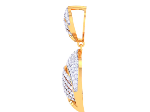 3D Printable Cad jewelry design of Lady diamond Pendant 3D Model