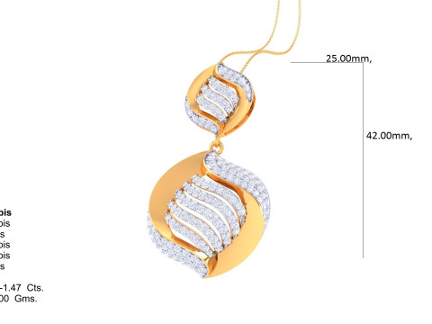 3D Printable Cad jewelry design of Lady diamond Pendant Modelo 3D