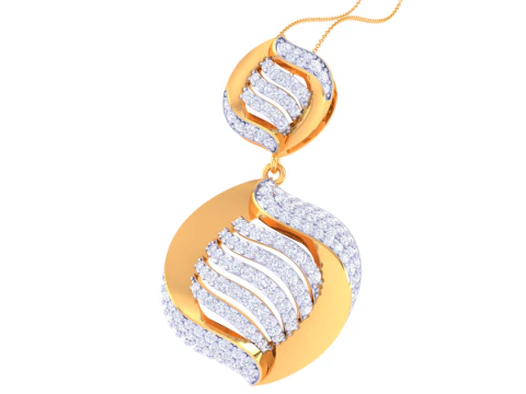 3D Printable Cad jewelry design of Lady diamond Pendant 3D Model