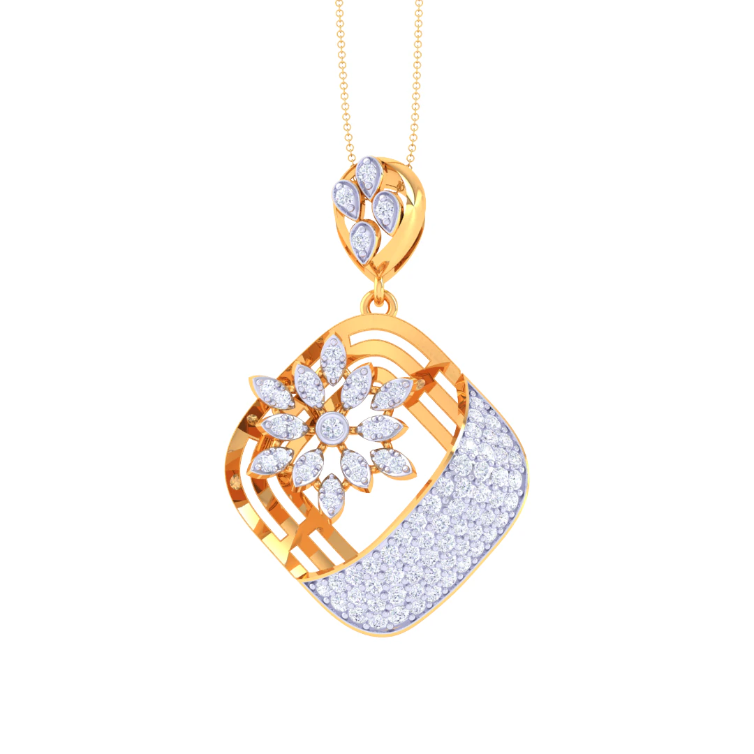 3D Printable Cad jewelry design of Lady diamond Pendant 3D Model .c4d .max .obj .3ds .fbx .stl .blend