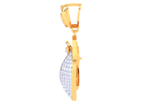 3D Printable Cad jewelry design of Lady diamond Pendant 3D Model