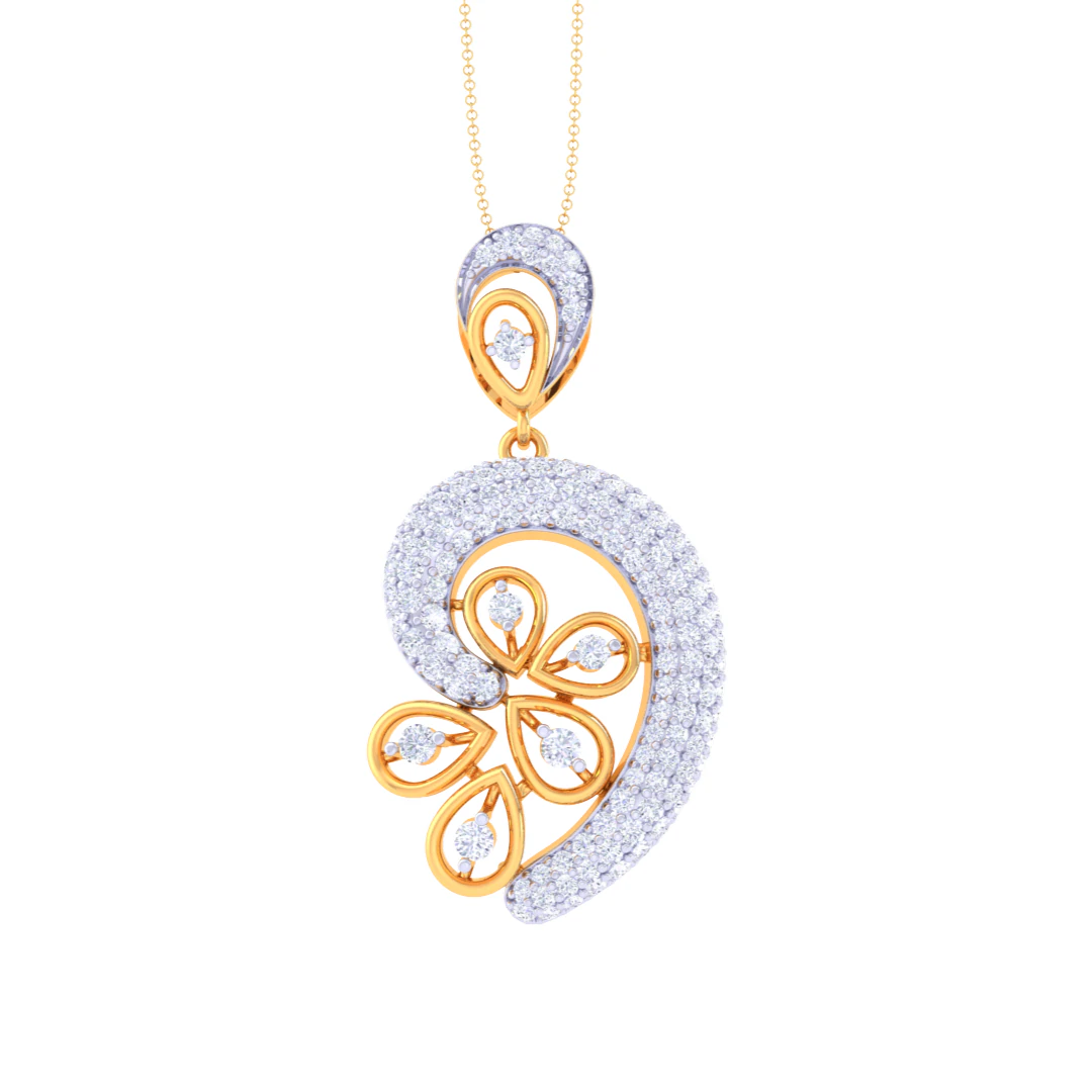 3D Printable Cad jewelry design of Lady diamond Pendant 3D Model .c4d .max .obj .3ds .fbx .stl .blend 
