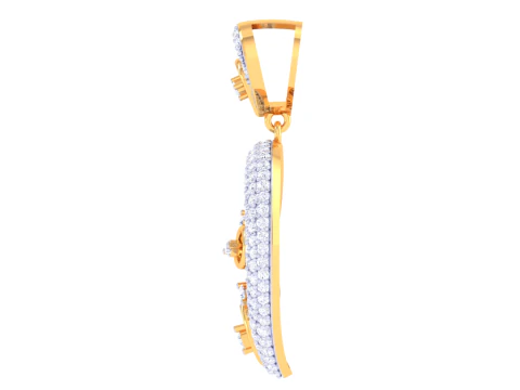 3D Printable Cad jewelry design of Lady diamond Pendant 3D Model