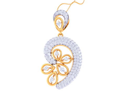 3D Printable Cad jewelry design of Lady diamond Pendant 3D 모델