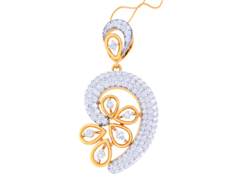 3D Printable Cad jewelry design of Lady diamond Pendant 3D Model
