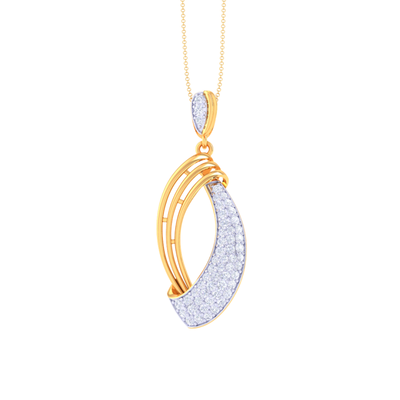 3D Printable Cad jewelry design of Lady diamond Pendant Modèle 3D .c4d .max .obj .3ds .fbx .stl .blend