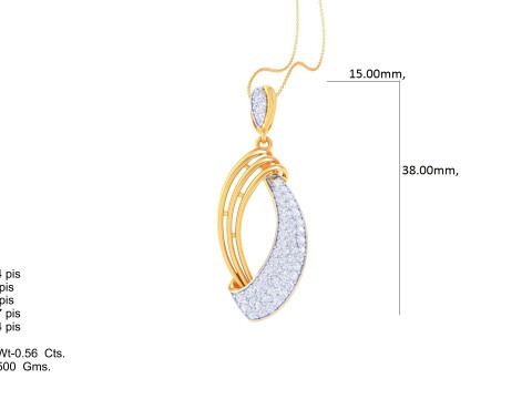 3D Printable Cad jewelry design of Lady diamond Pendant Modèle 3D