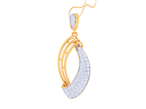 3D Printable Cad jewelry design of Lady diamond Pendant Modèle 3D