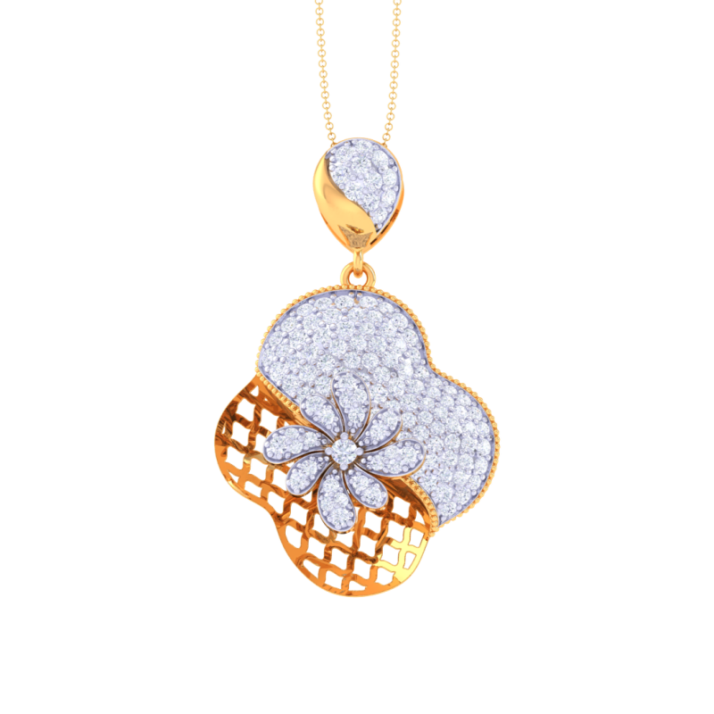 3D Printable Cad jewelry design of Lady diamond Pendant Modello 3D .c4d .max .obj .3ds .fbx .stl .blend