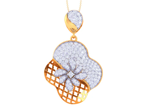 3D Printable Cad jewelry design of Lady diamond Pendant 3D Model