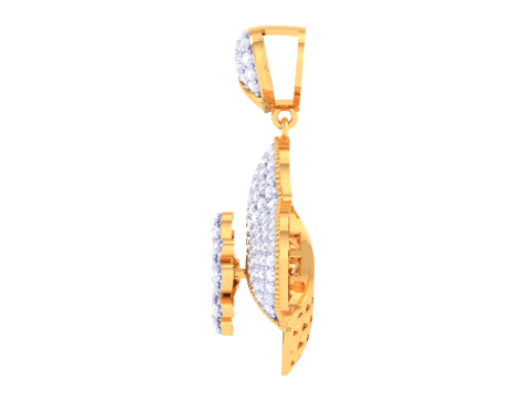 3D Printable Cad jewelry design of Lady diamond Pendant Modello 3D