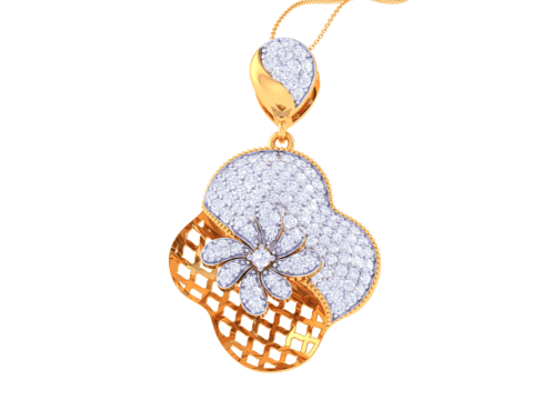 3D Printable Cad jewelry design of Lady diamond Pendant Modello 3D