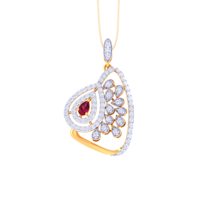 3D Printable Cad jewelry design of Lady diamond Pendant 3D मॉडल .c4d .max .obj .3ds .fbx .stl .blend