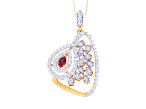 3D Printable Cad jewelry design of Lady diamond Pendant 3D Model