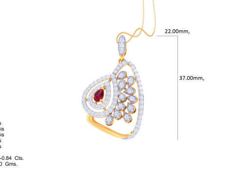 3D Printable Cad jewelry design of Lady diamond Pendant 3D मॉडल