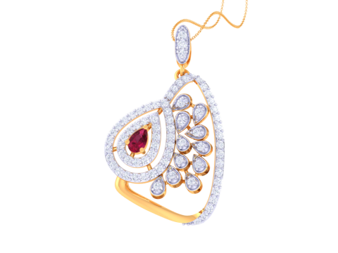 3D Printable Cad jewelry design of Lady diamond Pendant 3D मॉडल