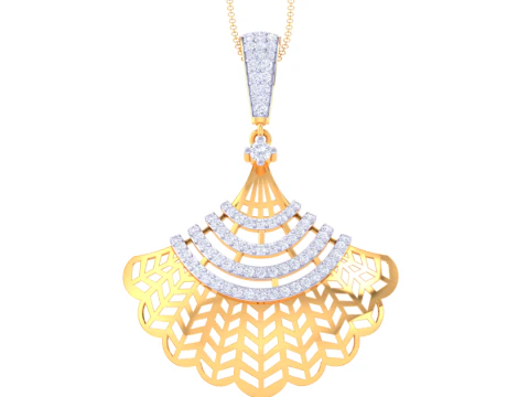 Design di gioielli Cad stampabile in 3D del pendente con diamanti Lady Modello 3D