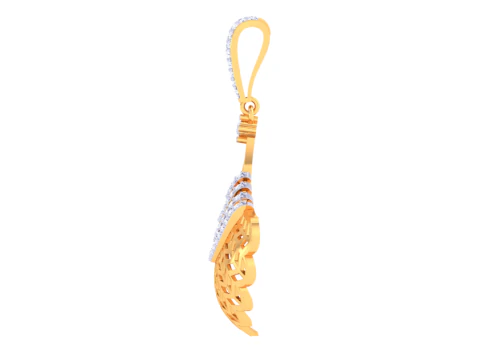 3D Printable Cad jewelry design of Lady diamond Pendant 3D Model