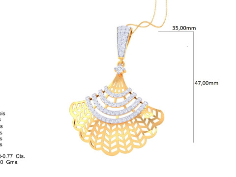 3D Printable Cad jewelry design of Lady diamond Pendant Modèle 3D