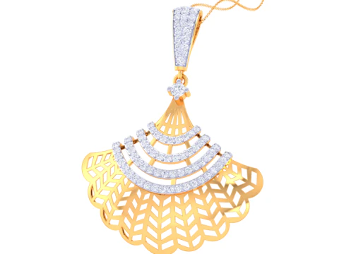 3D Printable Cad jewelry design of Lady diamond Pendant 3D Model