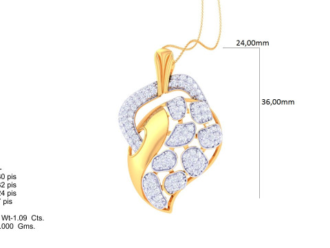 3D Printable Cad jewelry design of Lady diamond Pendant 3D Model