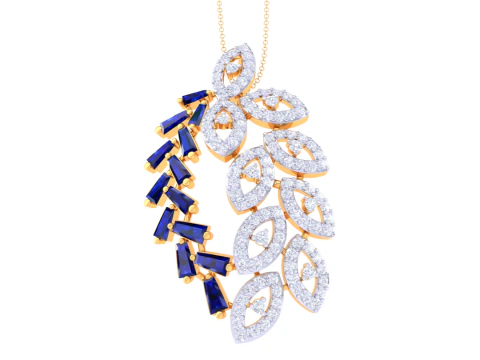 3D Printable Cad jewelry design of Lady diamond Pendant 3D Model