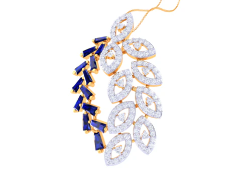3D Printable Cad jewelry design of Lady diamond Pendant 3D Model