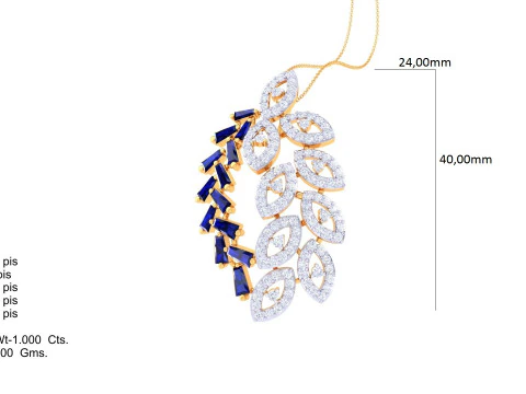 3D Printable Cad jewelry design of Lady diamond Pendant 3D Model
