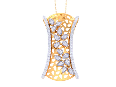 Lady pırlanta kolyenin 3D yazdırılabilir Cad takı tasarımı 3D Model