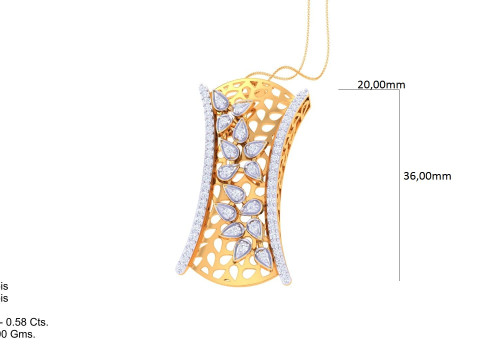 3D Printable Cad jewelry design of Lady diamond Pendant Modèle 3D